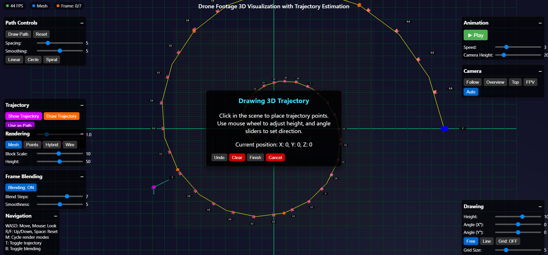 Interactive 3D path drawing